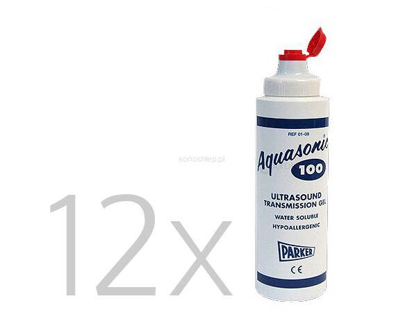 Żel do USG (ultrasonografii) Parker Aquasonic 100 błękitny - 250 ml x 12